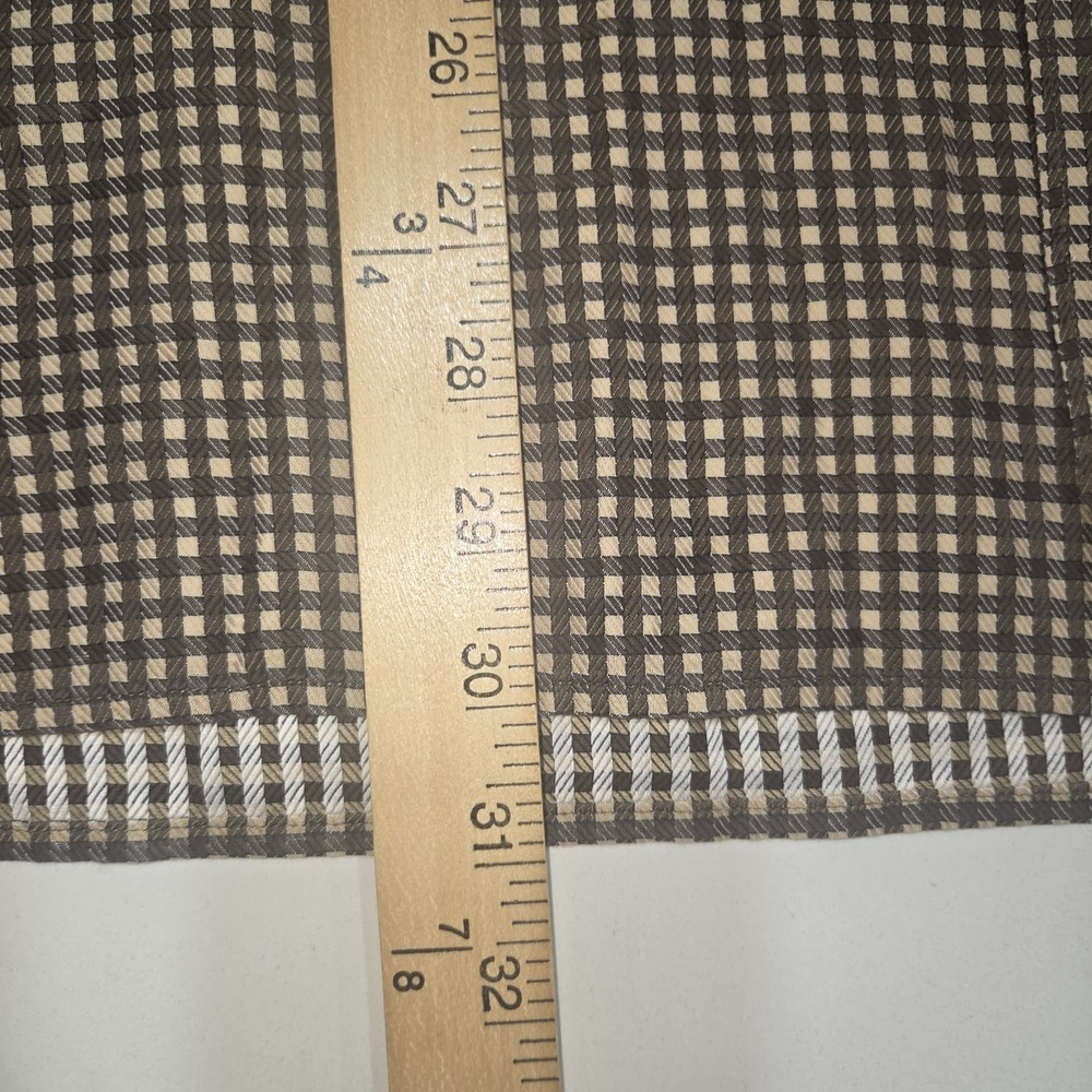 Ermenegildo Zegna Mens Medium M Brown Beige Check Plaid Button Up Shirt - Picture 9 of 11